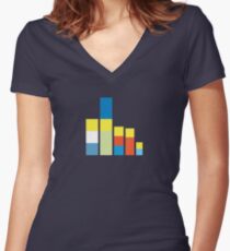 Simpsons on the Block Women's Fitted V-Neck T-Shirt