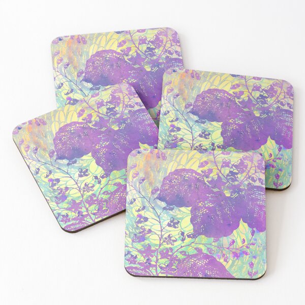 Item preview, Chinoiserie Chic Floral Stencil Design - Lilac Purple Haze & Spring Green designed and sold by AndreaHelmArt.