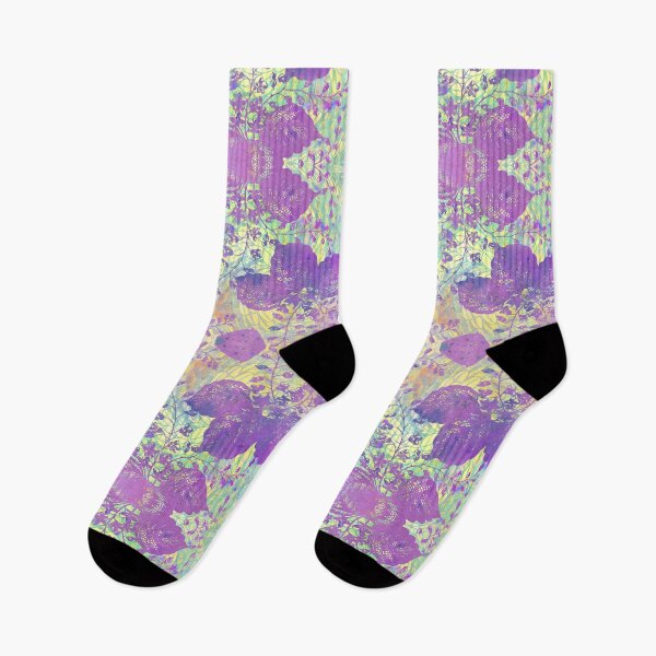 Item preview, Chinoiserie Chic Floral Stencil Design - Lilac Purple Haze & Spring Green designed and sold by AndreaHelmArt.
