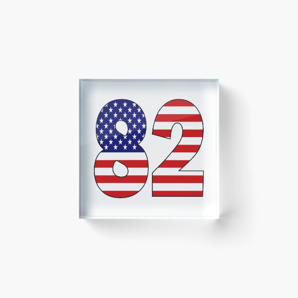 Item preview, Number 82 with USA flag on the background designed and sold by AllShirts21.