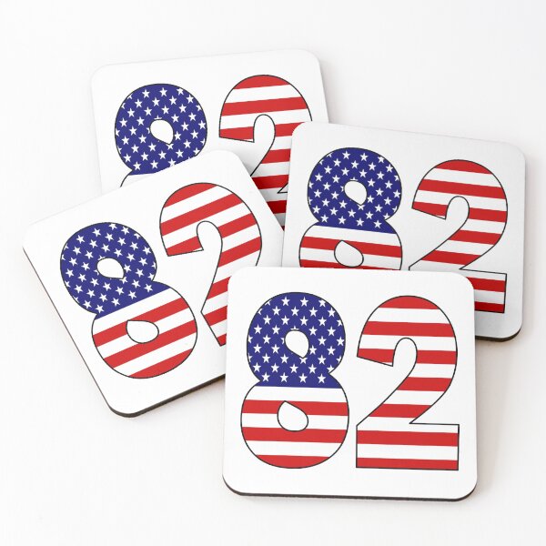 Item preview, Number 82 with USA flag on the background designed and sold by AllShirts21.