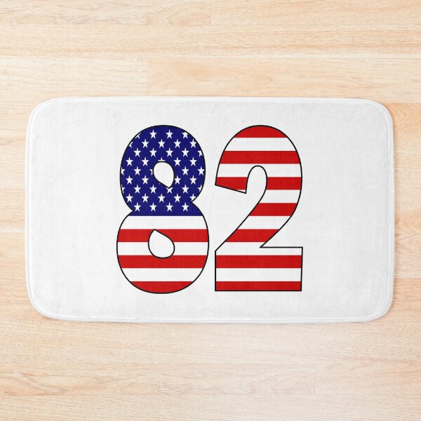 Item preview, Number 82 with USA flag on the background designed and sold by AllShirts21.