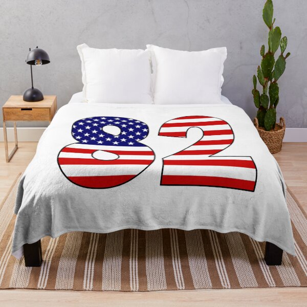 Item preview, Number 82 with USA flag on the background designed and sold by AllShirts21.