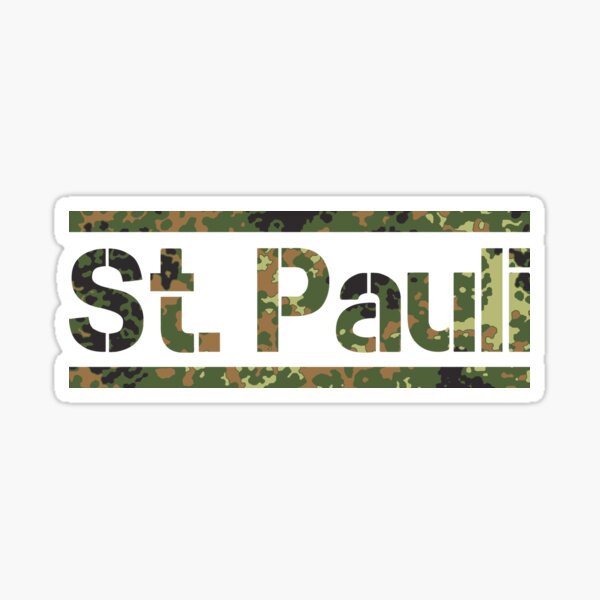 St Pauli Hamburg flecktarn - Reeperbahn Millerntor Sticker