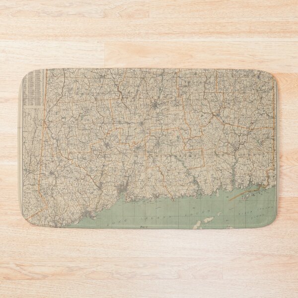 Item preview, Vintage Connecticut Map (1896) designed and sold by BravuraMedia.