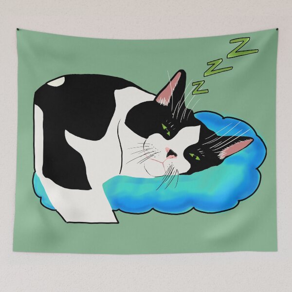 Item preview, Cat sleeping on a cloud designed and sold by angelinarm.