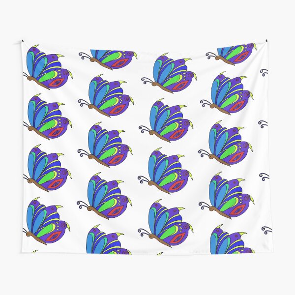 Papillon, insecte décoratif, dessin coloré Tentures