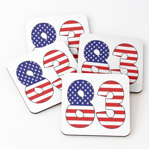Item preview, Number 83 with USA flag on the background designed and sold by AllShirts21.