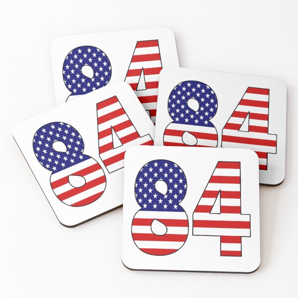 Item preview, Number 84 with USA flag on the background designed and sold by AllShirts21.
