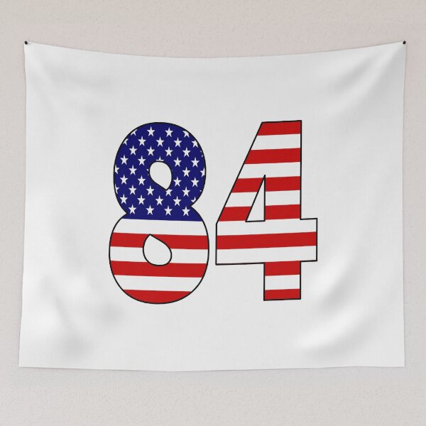Item preview, Number 84 with USA flag on the background designed and sold by AllShirts21.
