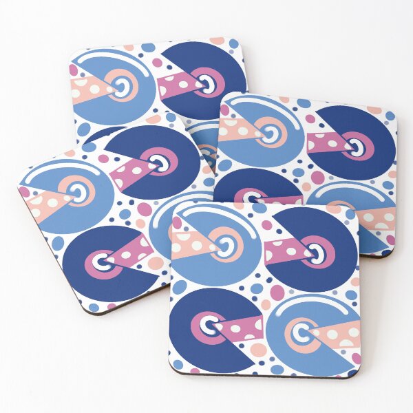 Item preview, Blue cheese abstract geometric retro pattern  designed and sold by OakendOriginals.