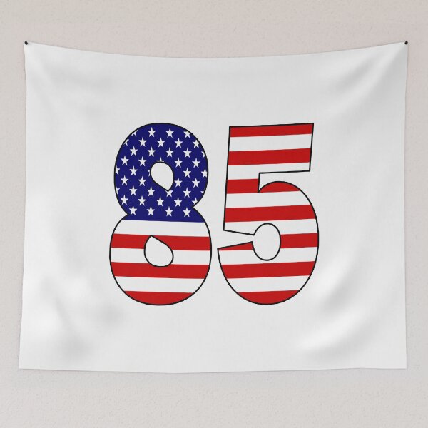 Item preview, Number 85 with USA flag on the background designed and sold by AllShirts21.