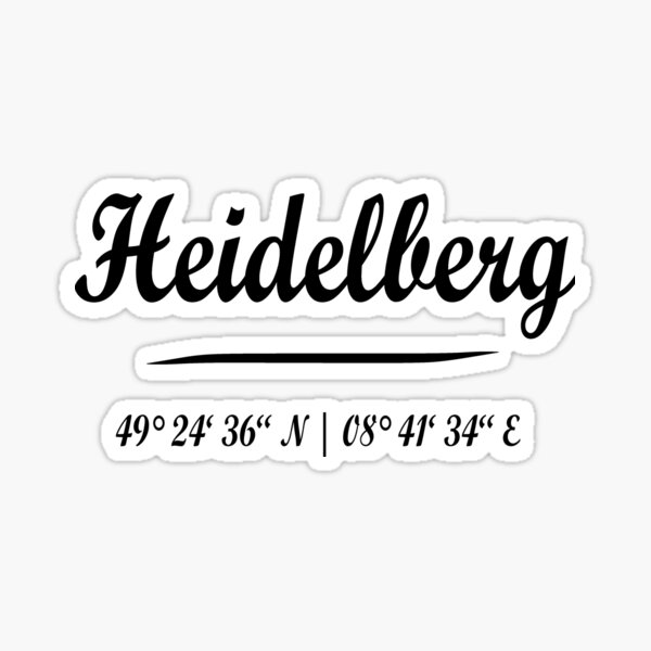 Heidelberg with coordinates - Heidelberg Castle Sticker