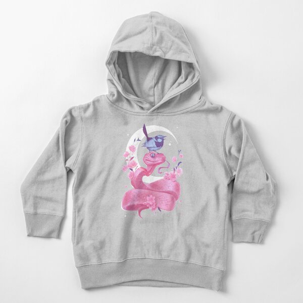 Pink Snake and Bird Toddler Pullover Hoodie
