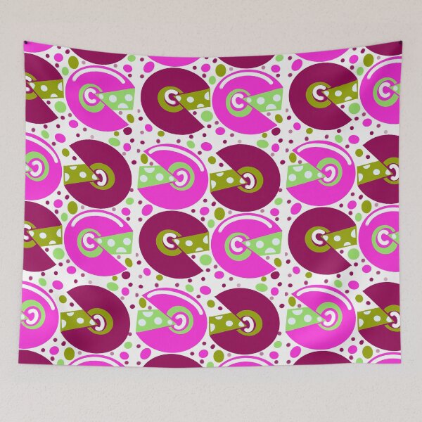 Item preview, Pink  cheese abstract geometric retro pattern  designed and sold by OakendOriginals.