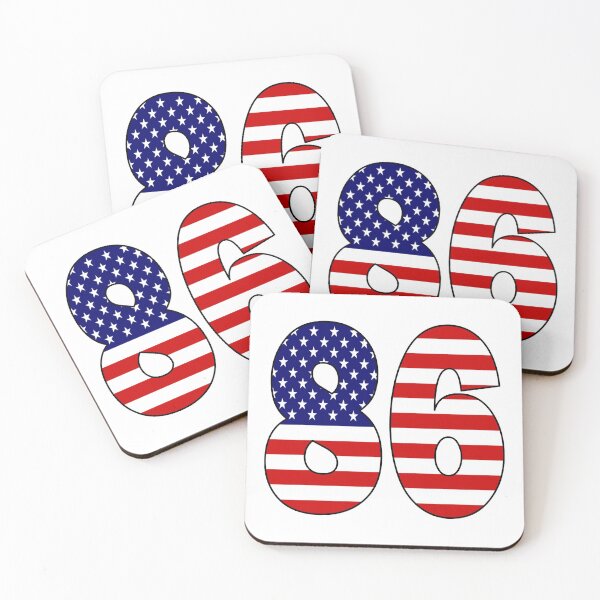 Item preview, Number 86 with USA flag on the background designed and sold by AllShirts21.