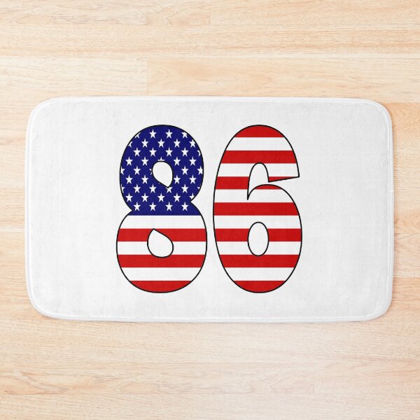 Item preview, Number 86 with USA flag on the background designed and sold by AllShirts21.