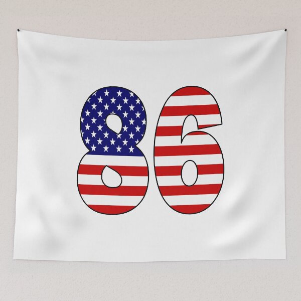 Item preview, Number 86 with USA flag on the background designed and sold by AllShirts21.