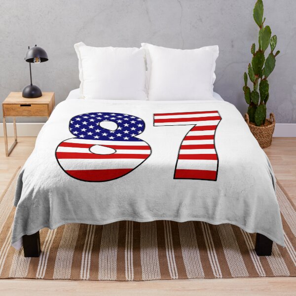 Item preview, Number 87 with USA flag on the background designed and sold by AllShirts21.