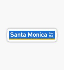 Santa Monica Boulevard, Street Sign, Los Angeles, USA Sticker