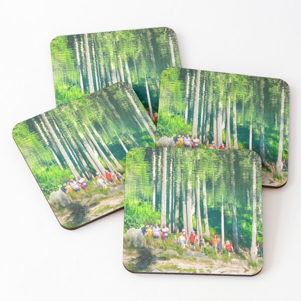 Item preview, Colored reflections Of People Reflected In Lake Water designed and sold by Flavio Vieri.