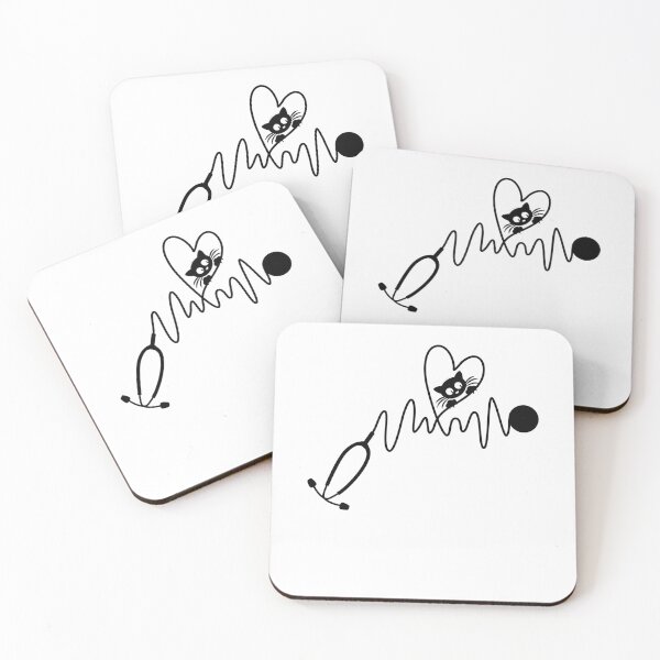 Item preview, Cat Lover Nurse Stethoscope Heart Cute Face Gift  designed and sold by Akmloza.