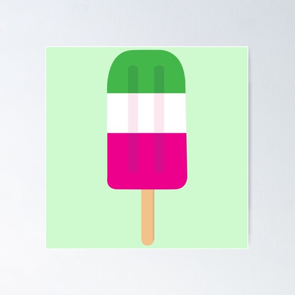 Aperçu de l'œuvre Popsicle pastèque épais rectangle créée et vendue par katthomas.