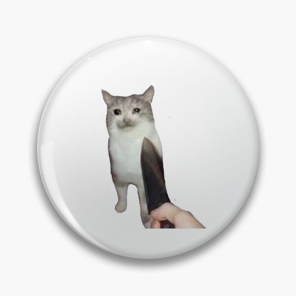 Item preview, sad knife cat designed and sold by memetimebb.