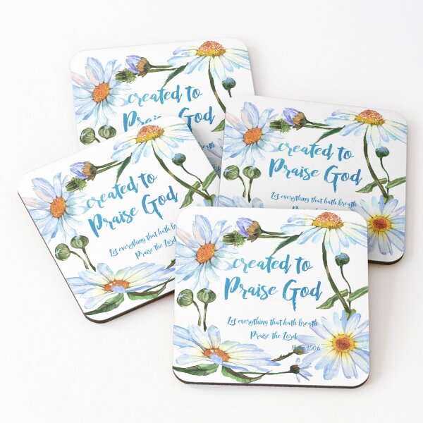 Item preview, Created to Praise God Quote Daisies Christian designed and sold by motivateme.