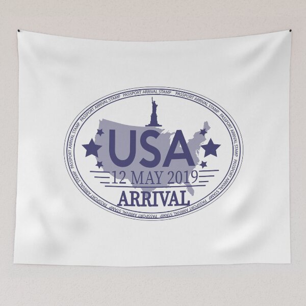 Item preview, USA Passport Arrival Stamp designed and sold by avionbubble.