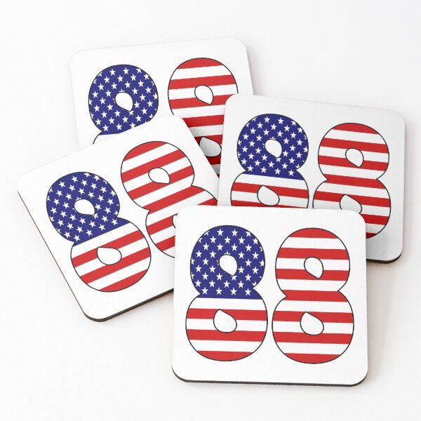 Item preview, Number 88 with USA flag on the background designed and sold by AllShirts21.
