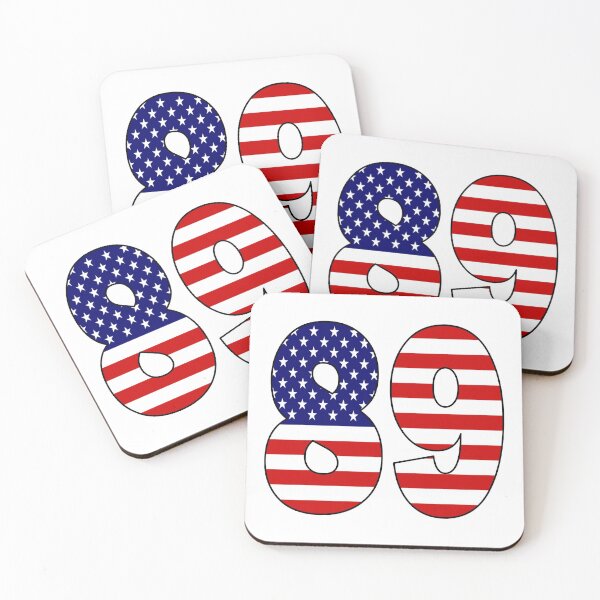 Item preview, Number 89 with USA flag on the background designed and sold by AllShirts21.