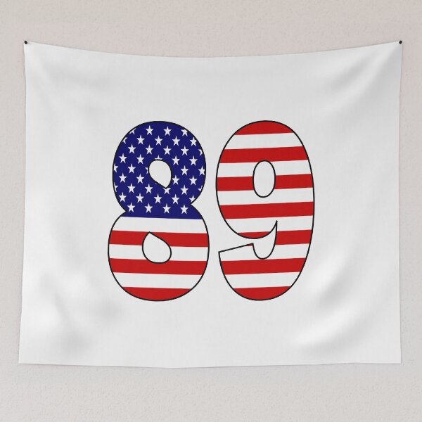 Item preview, Number 89 with USA flag on the background designed and sold by AllShirts21.