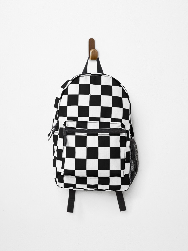 Checkered Graphic Knot Decor Backpack