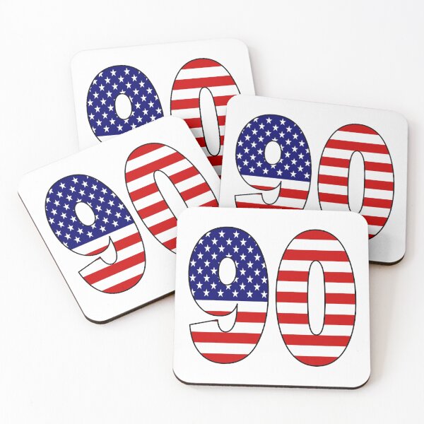Item preview, Number 90 with USA flag on the background designed and sold by AllShirts21.