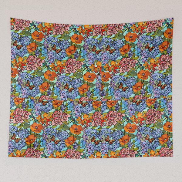 Item preview, Stained Glass Floral Collage designed and sold by Lynnea Washburn.
