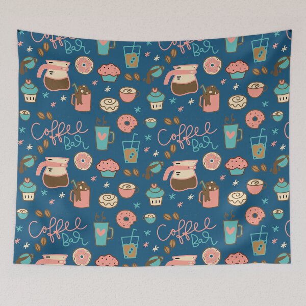 Item preview, Retro Coffee Bar Pattern designed and sold by SharksOnShore.