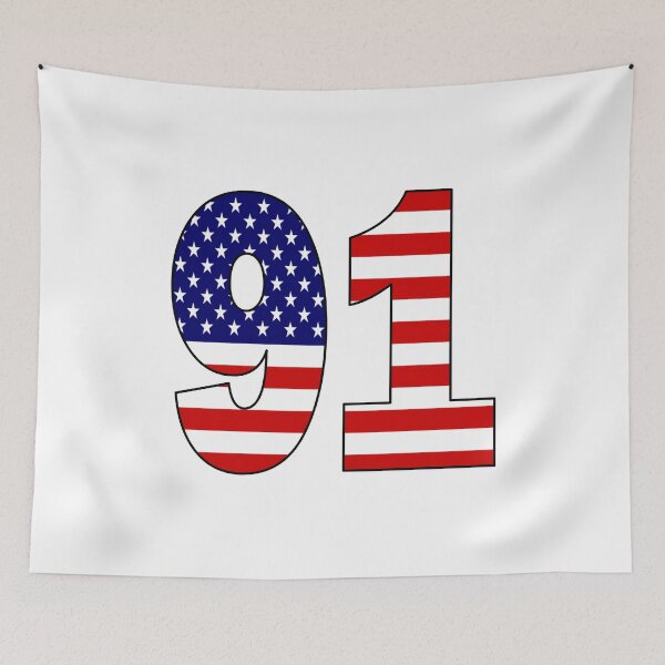 Item preview, Number 91 with USA flag on the background designed and sold by AllShirts21.