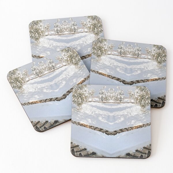 Item preview, Tractor Wheels brown Prints In Snow Of Sunny Day designed and sold by Flavio Vieri.
