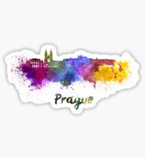 Prague skyline in watercolor Sticker