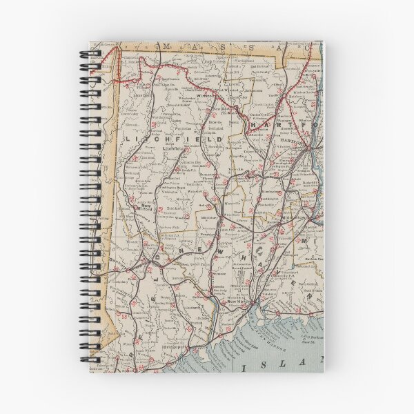 Item preview, Vintage Connecticut Map (1901) designed and sold by BravuraMedia.