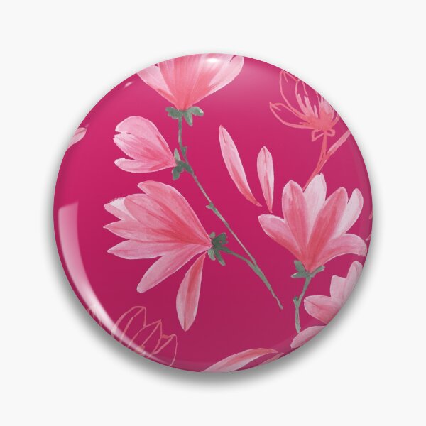 Item preview, Watercolor magnolias in hot pink designed and sold by blursbyai.