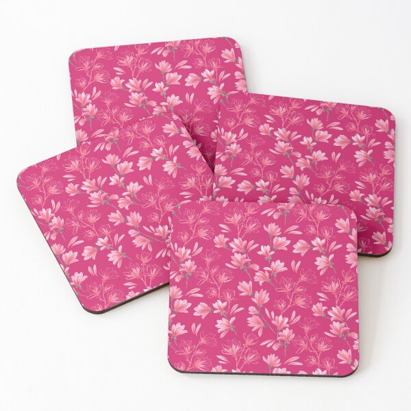 Item preview, Watercolor magnolias in hot pink designed and sold by blursbyai.