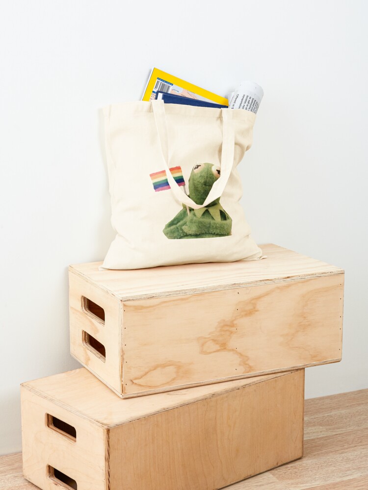 Alternate view of pride flag kermit Tote Bag