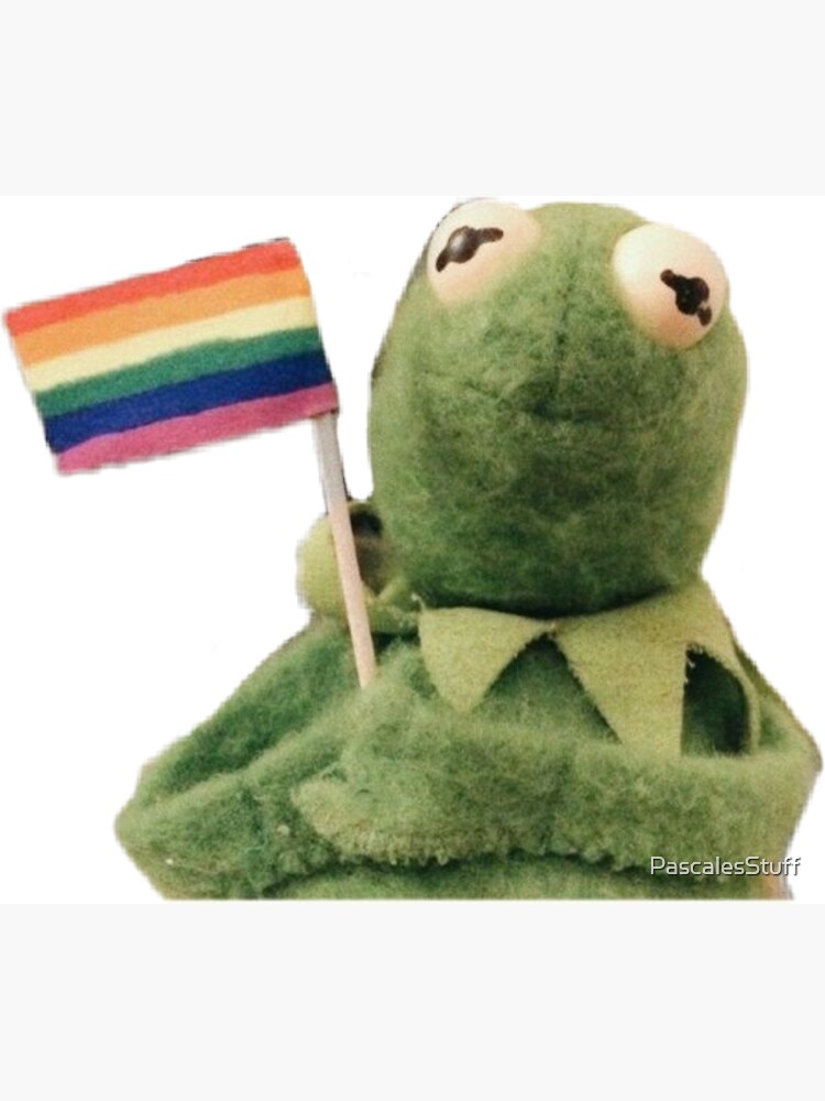 Thumbnail 3 of 3, Magnet, pride flag kermit designed and sold by PascalesStuff.