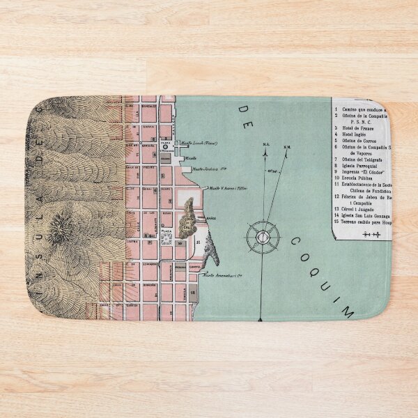 Item preview, Vintage Coquimbo Chile Map (1895) designed and sold by BravuraMedia.