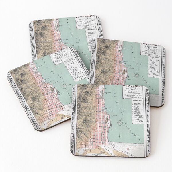 Item preview, Vintage Coquimbo Chile Map (1895) designed and sold by BravuraMedia.
