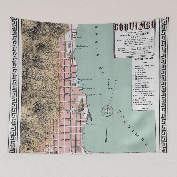 Item preview, Vintage Coquimbo Chile Map (1895) designed and sold by BravuraMedia.