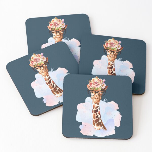 Item preview, Floral Giraffe with a Sunglasses designed and sold by choisanezine.
