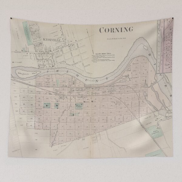 Item preview, Vintage Corning NY Map (1873) designed and sold by BravuraMedia.
